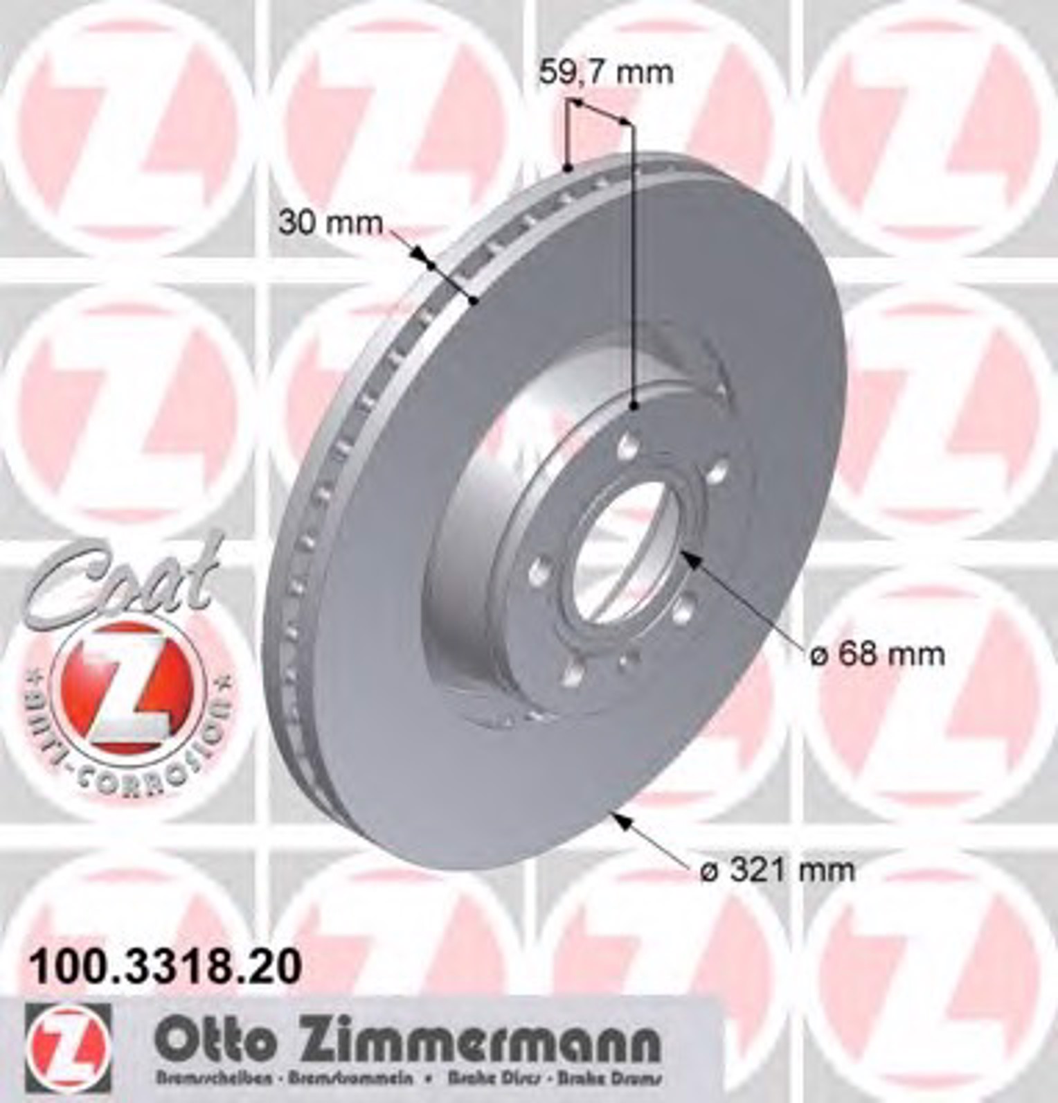 тормозные диски ZIMMERMANN 100.3318.20