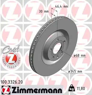 тормозные диски ZIMMERMANN 100.3326.20