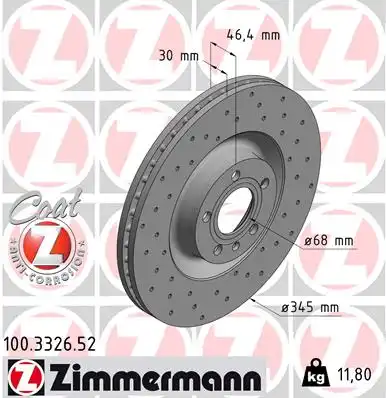 тормозные диски ZIMMERMANN 100.3326.52