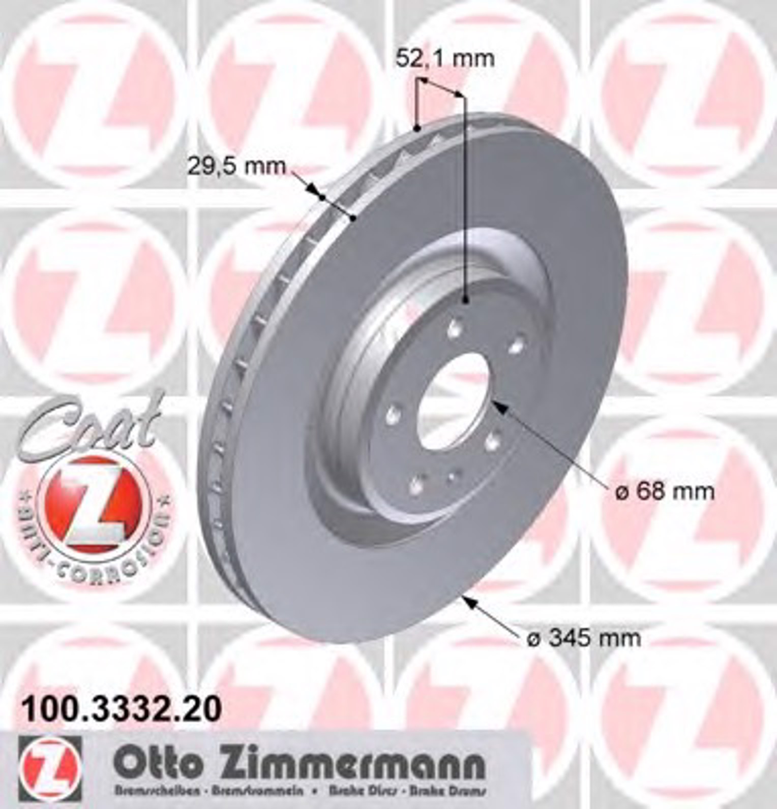 Тормозные диски ZIMMERMANN 100.3332.20