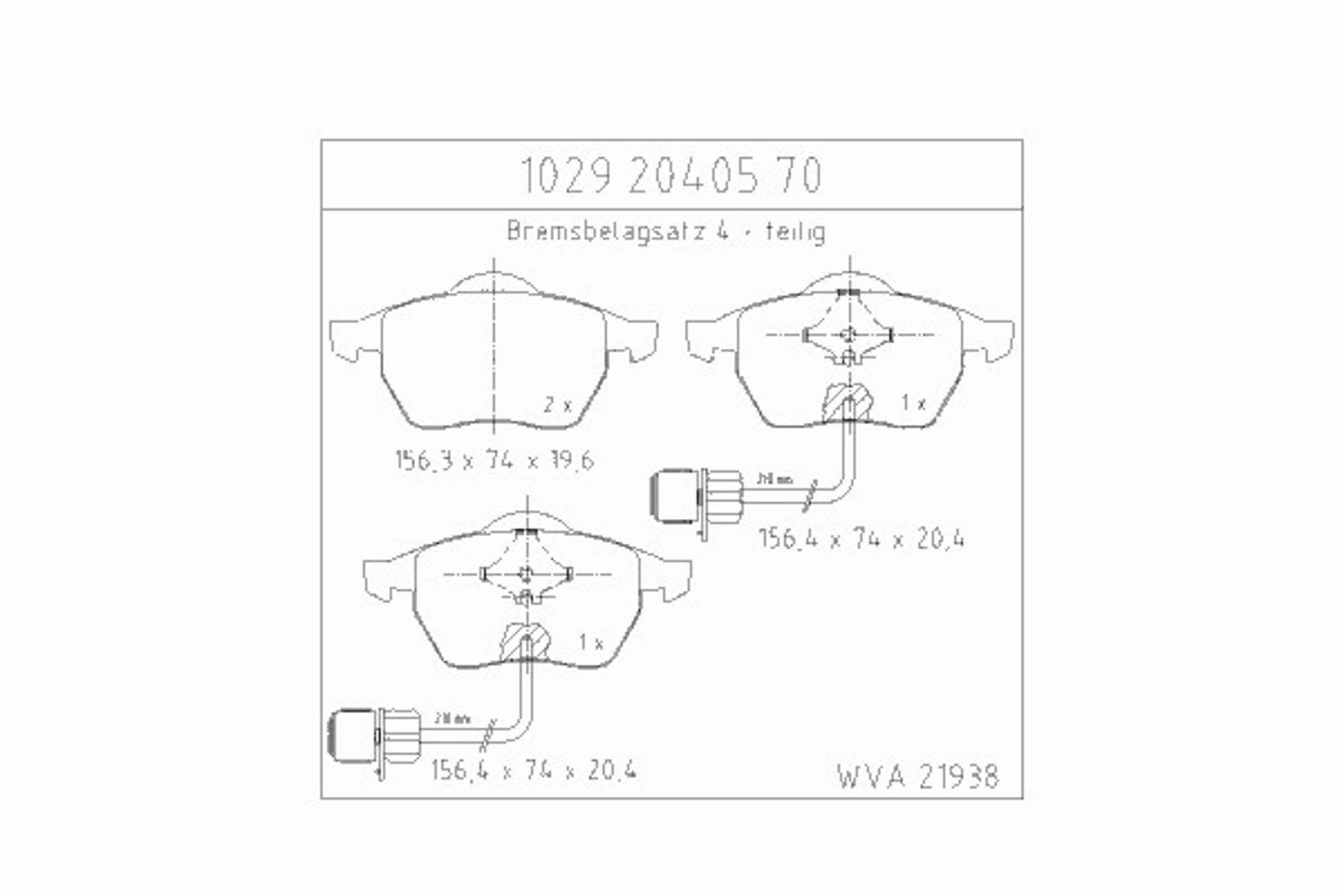 1029.20405.70 ZIMMERMANN Колодки тормозные дисковые