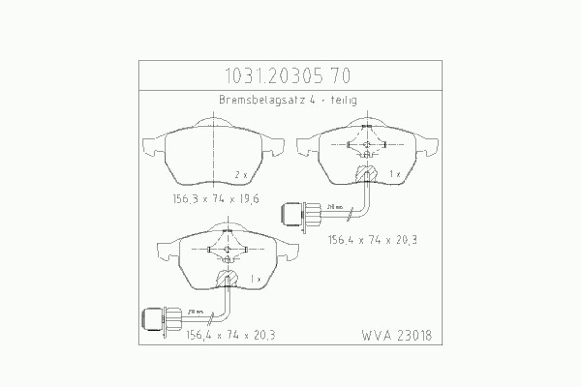 1031.20305.70 ZIMMERMANN Колодки тормозные дисковые