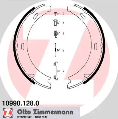 Колодки ручника ZIMMERMANN 10990.128.0