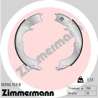 Комплект колодок стояночного тормоза ZIMMERMANN 10990.159.8