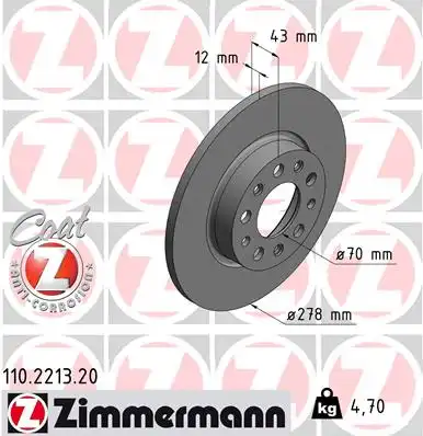 тормозные диски ZIMMERMANN 110.2213.20