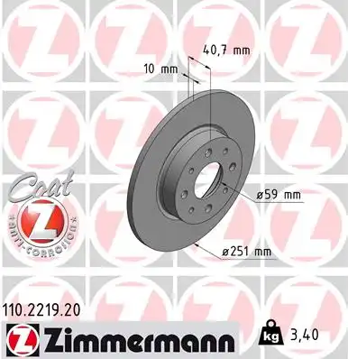 Тормозные диски ZIMMERMANN 110.2219.20