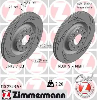 Диск тормозной ZIMMERMANN 110.2223.53