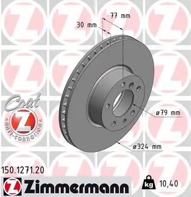 тормозные диски ZIMMERMANN 150.1271.20