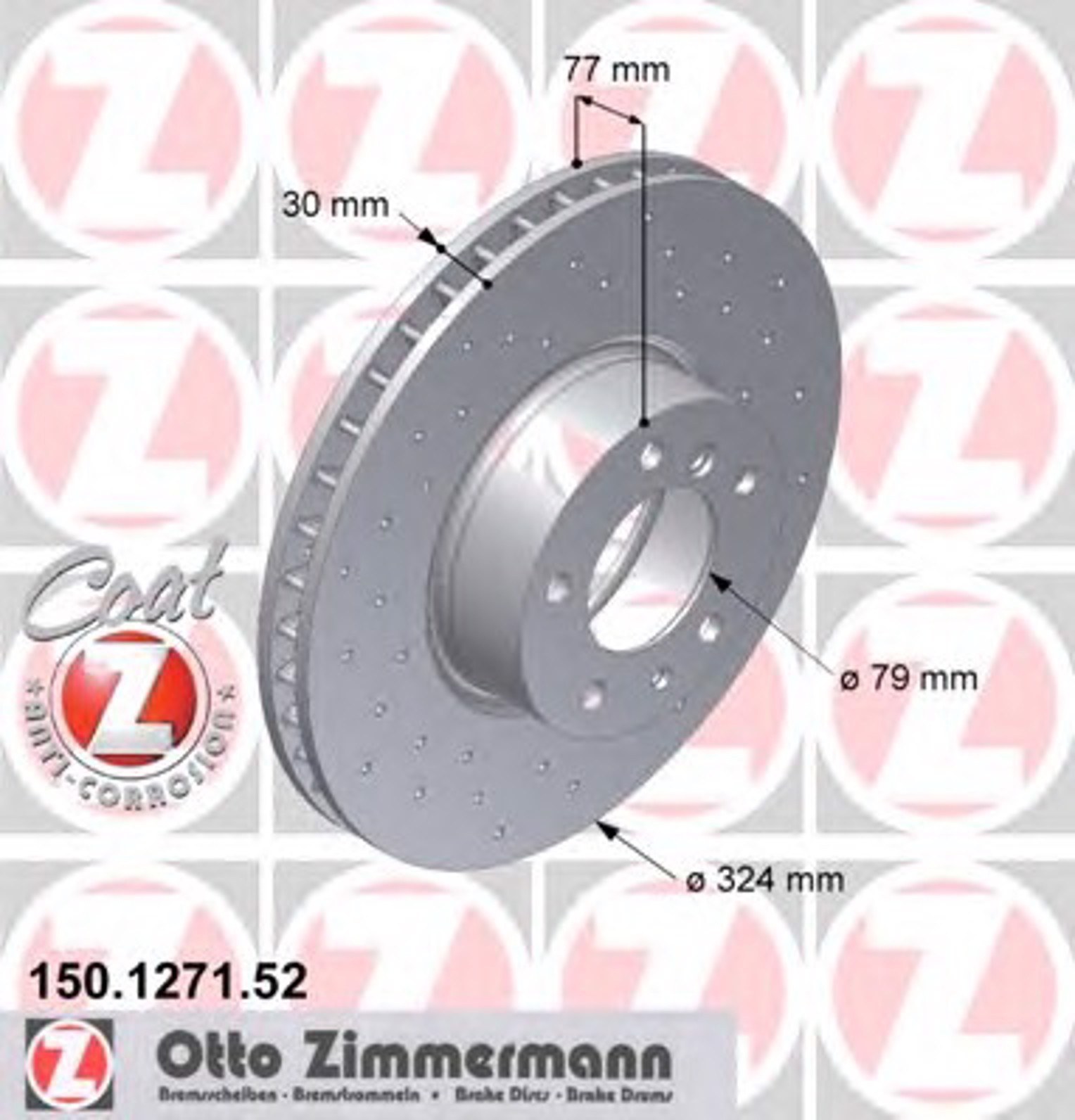 тормозные диски ZIMMERMANN 150.1271.52