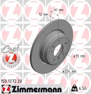 150.1272.20 ZIMMERMANN тормозные диски