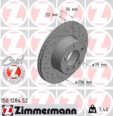 тормозные диски ZIMMERMANN 150.1284.52