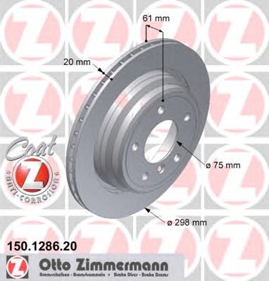 150.1286.20 ZIMMERMANN Тормозные диски