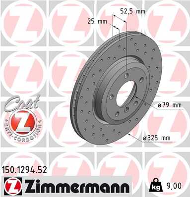 Тормозные диски ZIMMERMANN 150.1294.52
