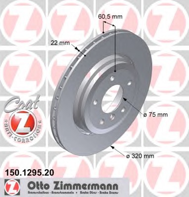 150.1295.20 ZIMMERMANN Тормозные диски