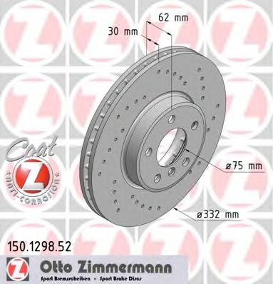 Тормозные диски ZIMMERMANN 150.1298.52