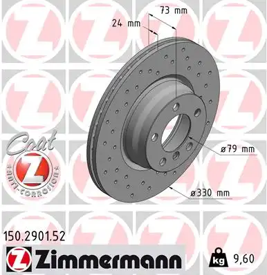 150.2901.52 ZIMMERMANN тормозные диски