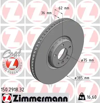 тормозные диски ZIMMERMANN 150.2918.32