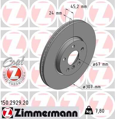 Тормозные диски ZIMMERMANN 150.2929.20