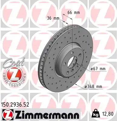 150.2936.52 ZIMMERMANN тормозные диски