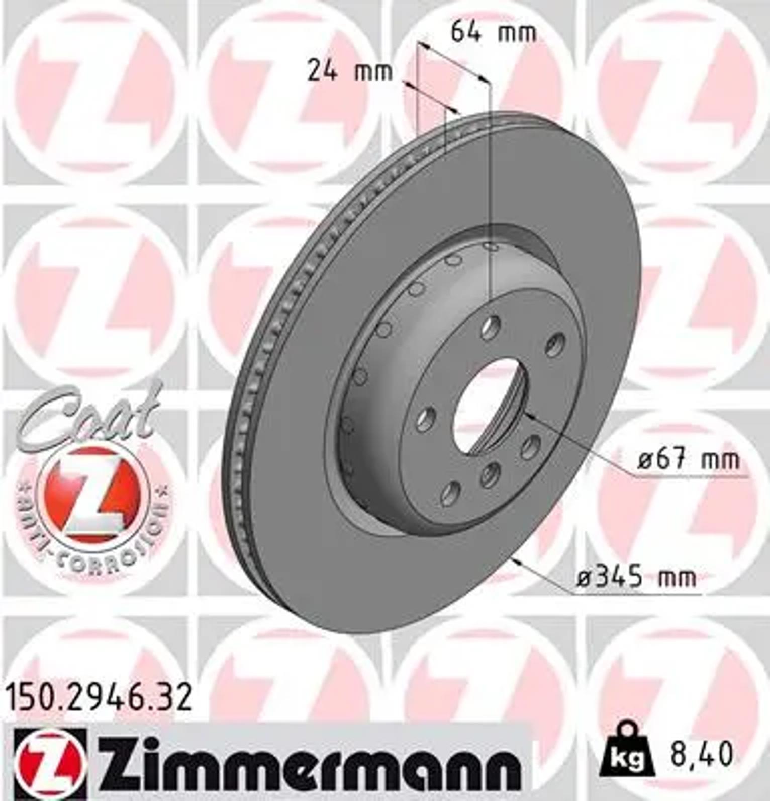 150.2946.32 ZIMMERMANN Диск тормозной