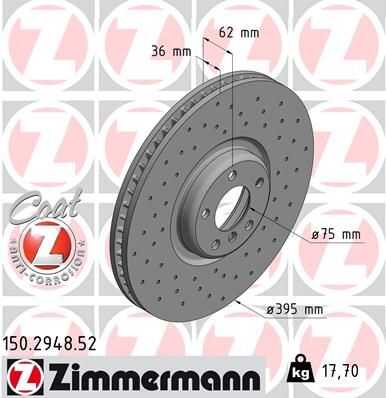 Диск тормозной ZIMMERMANN 150.2948.52
