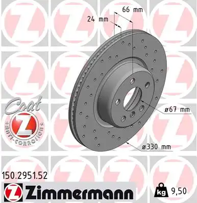 150.2951.52 ZIMMERMANN Диск тормозной