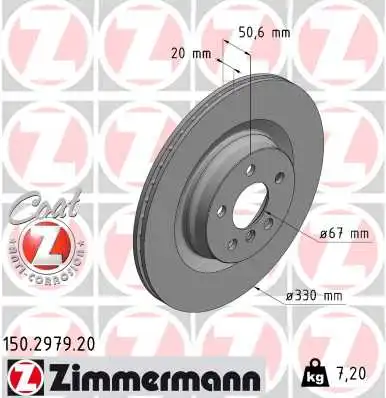 Диск тормозной ZIMMERMANN 150.2979.20