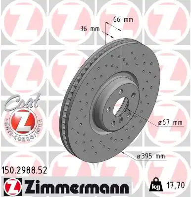 Диск тормозной ZIMMERMANN 150.2988.52