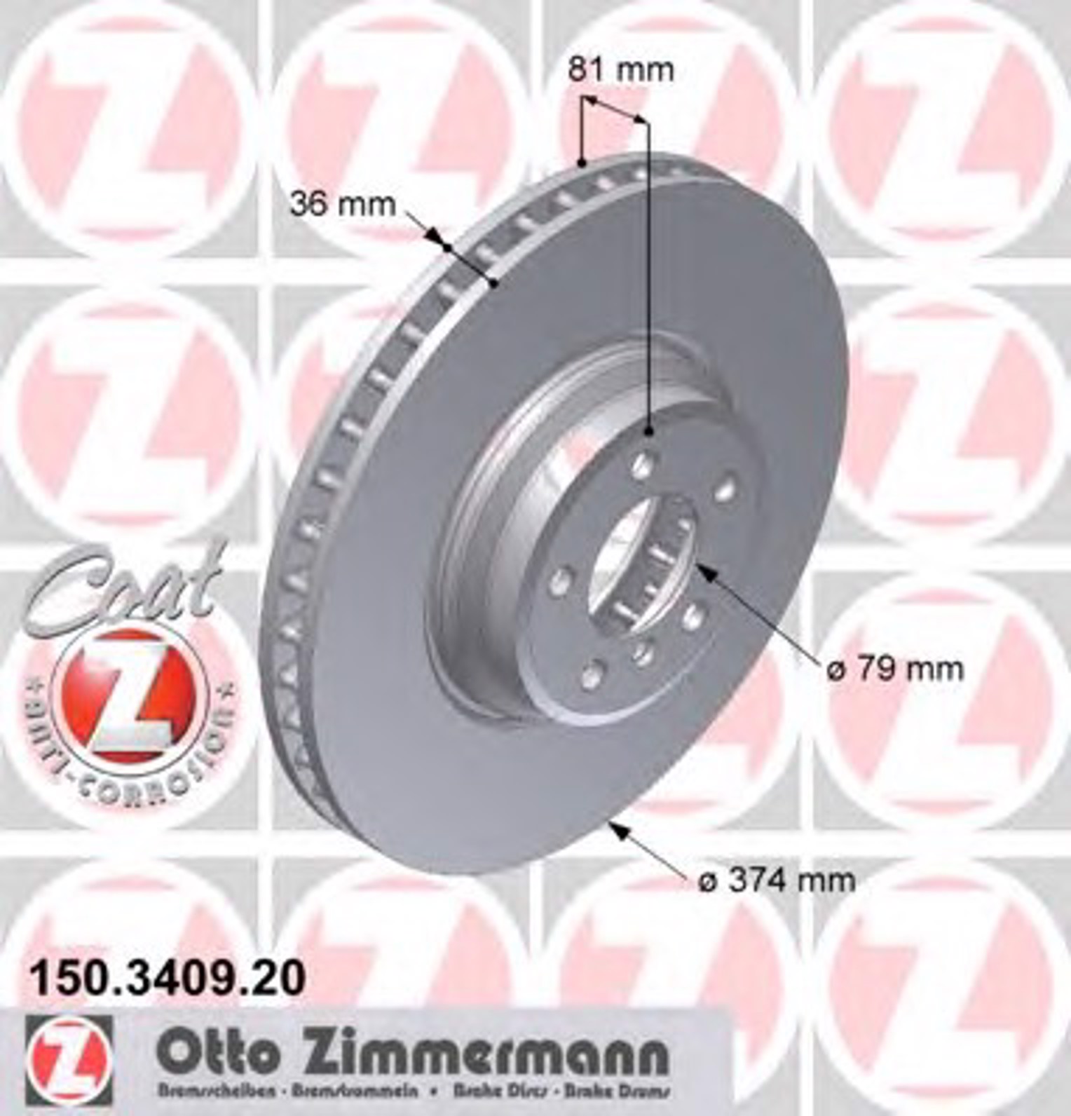 Тормозные диски ZIMMERMANN 150.3409.20