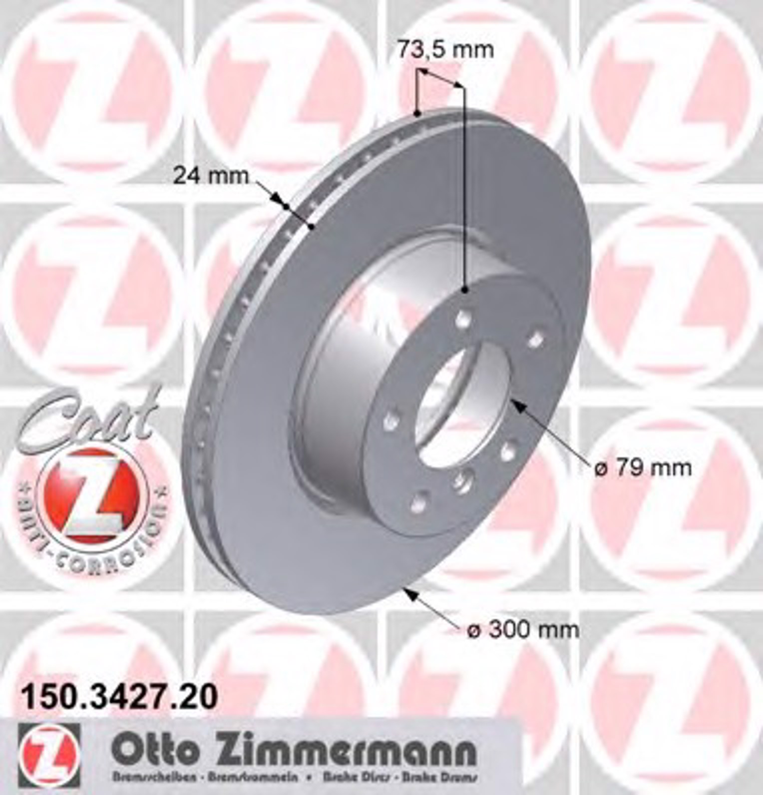 150.3427.20 ZIMMERMANN тормозные диски