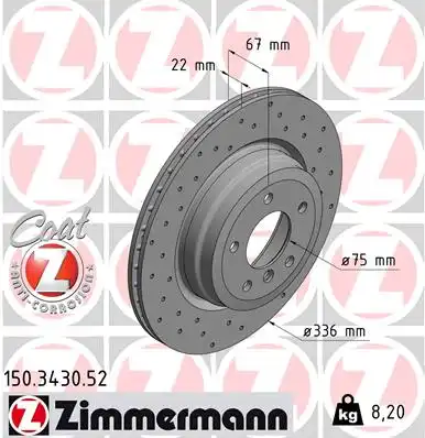 тормозные диски ZIMMERMANN 150.3430.52