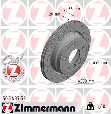 150.3437.52 ZIMMERMANN тормозные диски