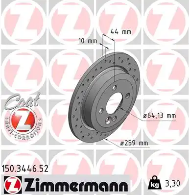 150.3446.52 ZIMMERMANN тормозные диски