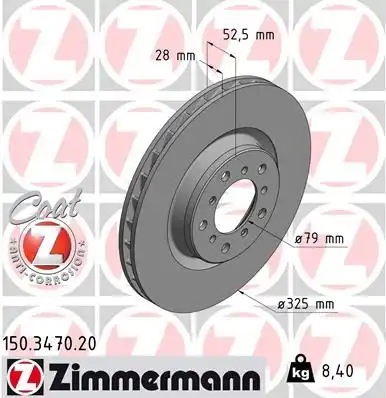 Тормозные диски ZIMMERMANN 150.3470.20