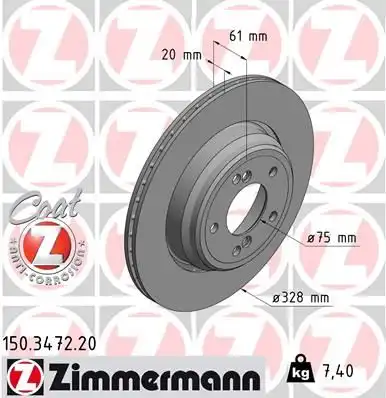 тормозные диски ZIMMERMANN 150.3472.20