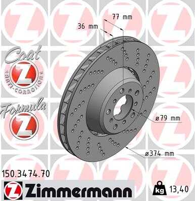 Тормозные диски ZIMMERMANN 150.3474.70
