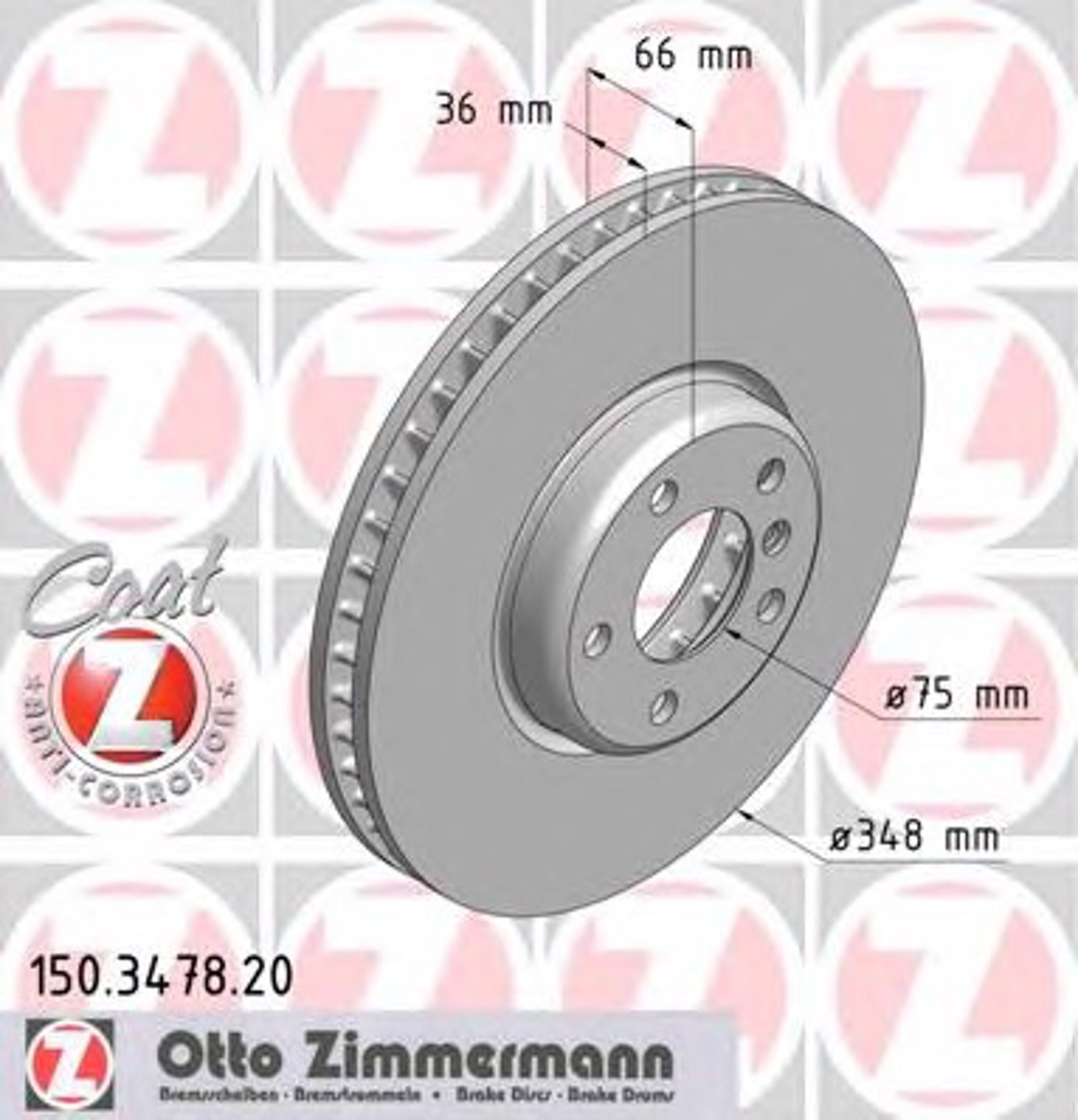 тормозные диски ZIMMERMANN 150.3478.20