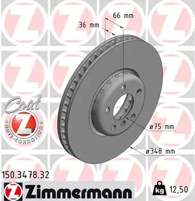 тормозные диски ZIMMERMANN 150.3478.32