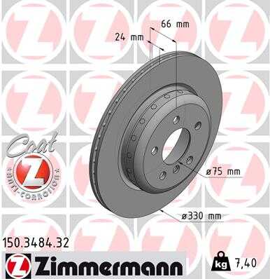 тормозные диски ZIMMERMANN 150.3484.32