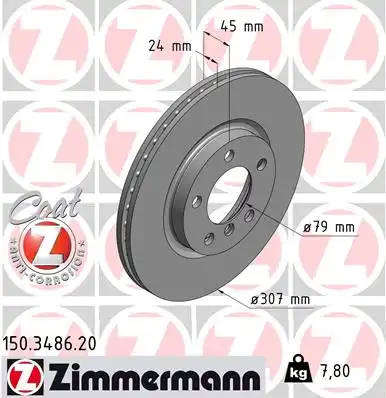 Тормозные диски ZIMMERMANN 150.3486.20
