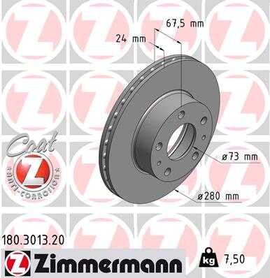 180.3013.20 ZIMMERMANN тормозные диски