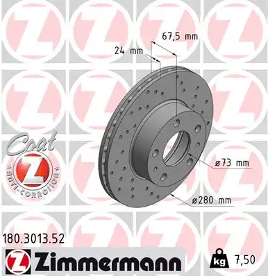 тормозные диски ZIMMERMANN 180.3013.52