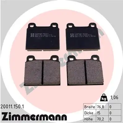 Тормозные колодки ZIMMERMANN 20011.150.1
