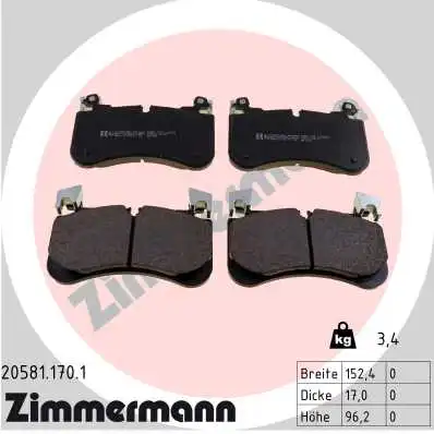 Тормозные колодки дисковые ZIMMERMANN 20581.170.1