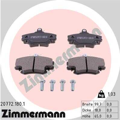 Тормозные колодки ZIMMERMANN 20772.180.1