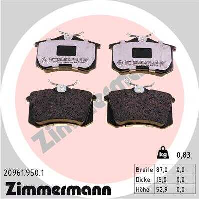 Тормозные колодки дисковые ZIMMERMANN 20961.950.1