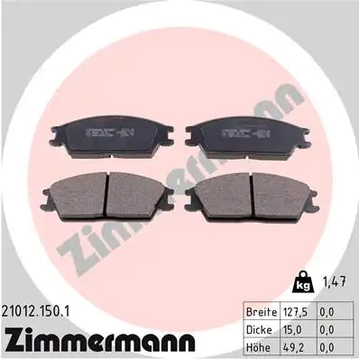 21012.150.1 ZIMMERMANN Тормозные колодки