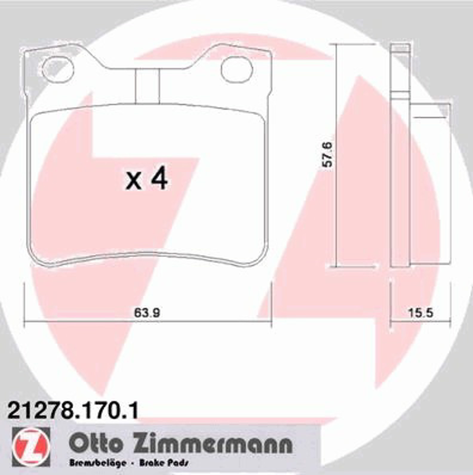 21278.170.1 ZIMMERMANN Тормозные колодки