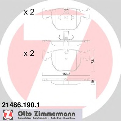 21486.190.1 ZIMMERMANN Колодки тормозные дисковые