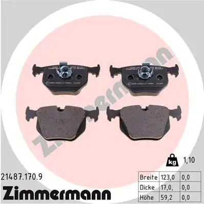 Тормозные колодки ZIMMERMANN 21487.170.9